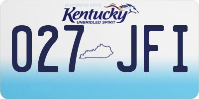 KY license plate 027JFI