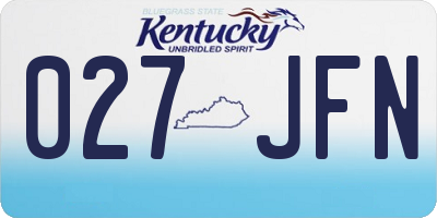 KY license plate 027JFN