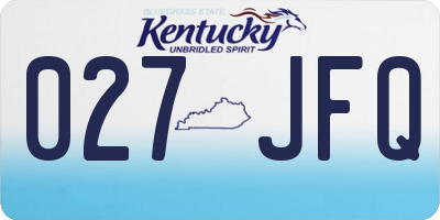 KY license plate 027JFQ