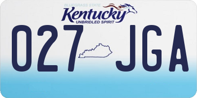 KY license plate 027JGA