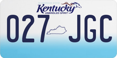 KY license plate 027JGC