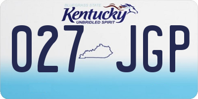 KY license plate 027JGP