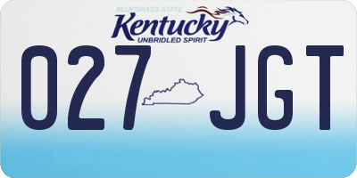 KY license plate 027JGT