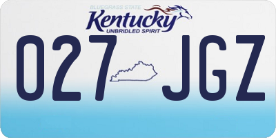 KY license plate 027JGZ