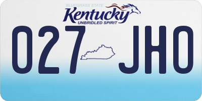 KY license plate 027JHO