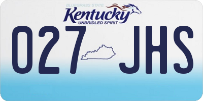 KY license plate 027JHS