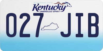 KY license plate 027JIB