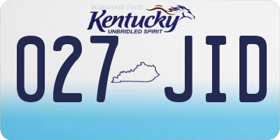 KY license plate 027JID
