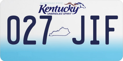 KY license plate 027JIF