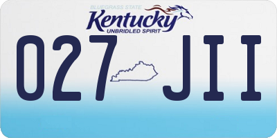 KY license plate 027JII