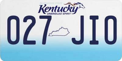 KY license plate 027JIO