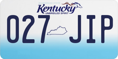 KY license plate 027JIP