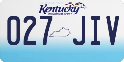 KY license plate 027JIV