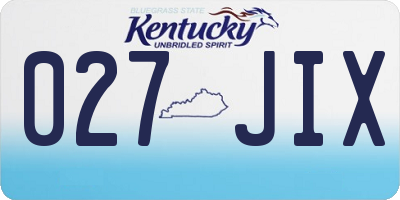 KY license plate 027JIX