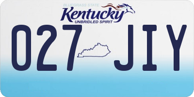 KY license plate 027JIY