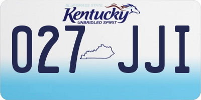 KY license plate 027JJI