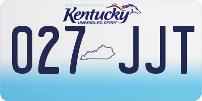 KY license plate 027JJT