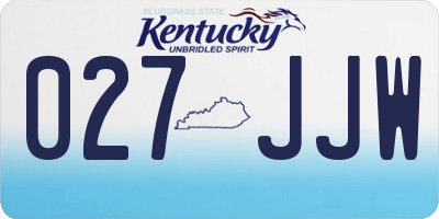 KY license plate 027JJW