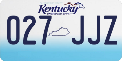 KY license plate 027JJZ
