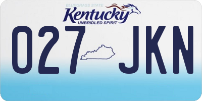 KY license plate 027JKN