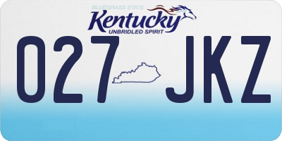 KY license plate 027JKZ