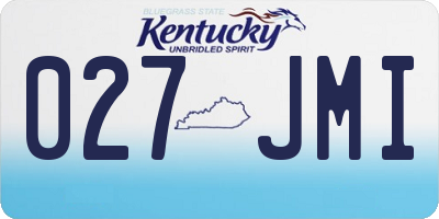 KY license plate 027JMI