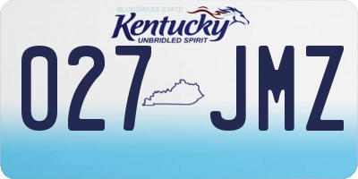 KY license plate 027JMZ