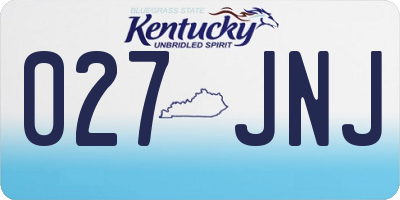 KY license plate 027JNJ