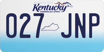 KY license plate 027JNP