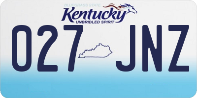KY license plate 027JNZ