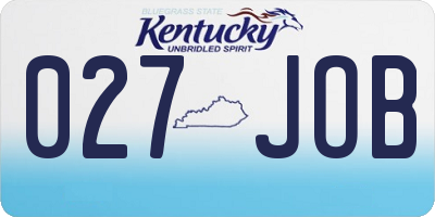 KY license plate 027JOB