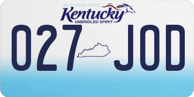 KY license plate 027JOD