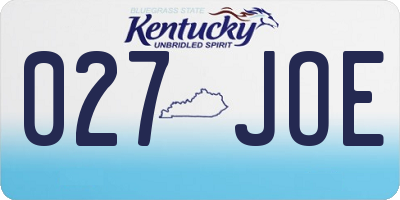KY license plate 027JOE