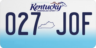 KY license plate 027JOF