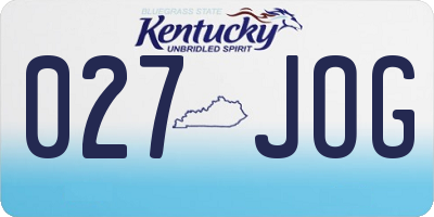 KY license plate 027JOG
