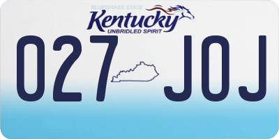 KY license plate 027JOJ