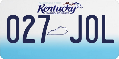 KY license plate 027JOL