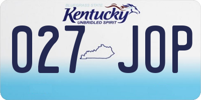 KY license plate 027JOP