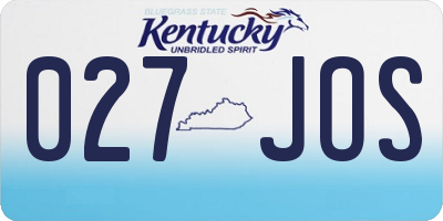 KY license plate 027JOS