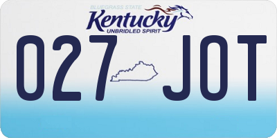 KY license plate 027JOT