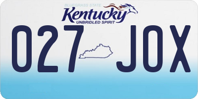 KY license plate 027JOX