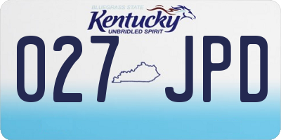 KY license plate 027JPD