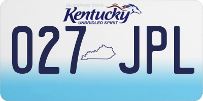 KY license plate 027JPL