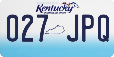 KY license plate 027JPQ
