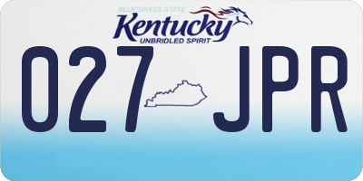 KY license plate 027JPR
