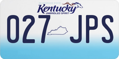 KY license plate 027JPS