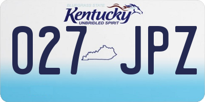 KY license plate 027JPZ