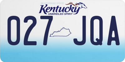 KY license plate 027JQA