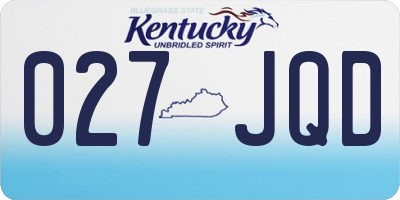 KY license plate 027JQD