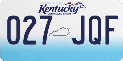 KY license plate 027JQF